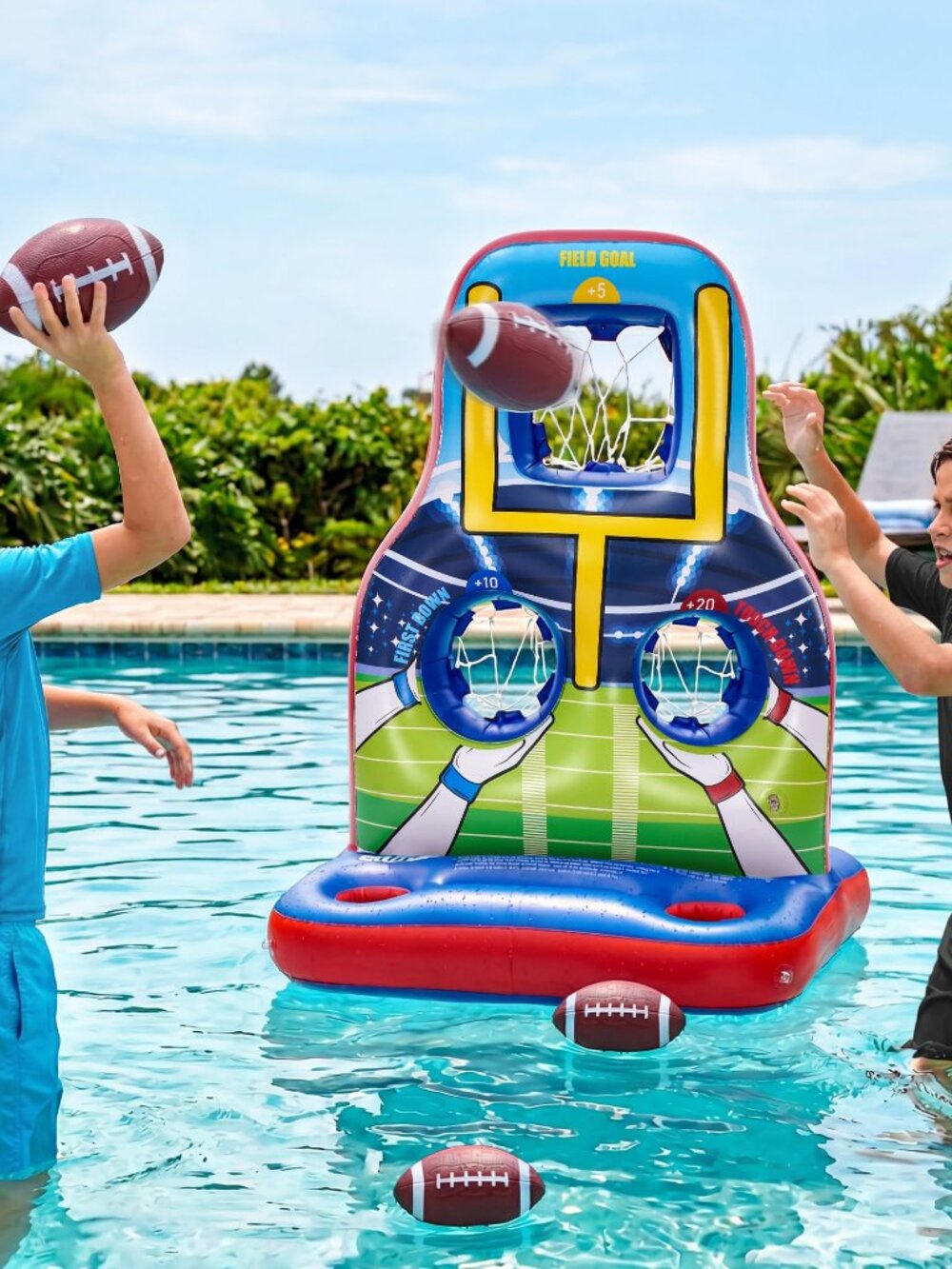 New in box Inflatable Football Toss Pool Game Set – Floating Pool Games for Kids